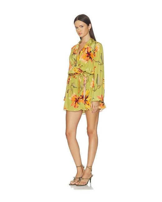 Rococo Sand Yellow Mini Dress With Detachable Belt