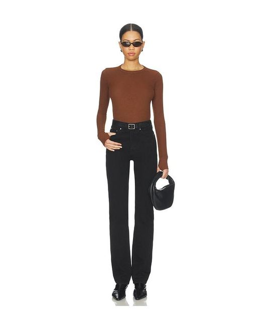 Michael Lauren Black Alick Longsleeve Fitted Top