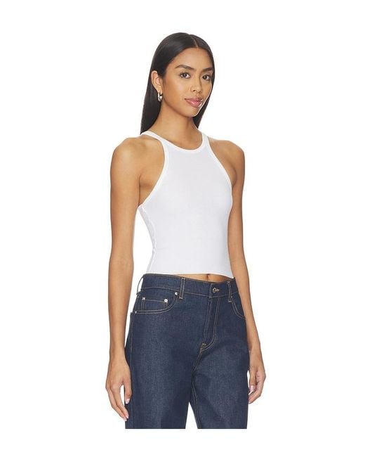 GRLFRND Blue Cropped Racer Tank