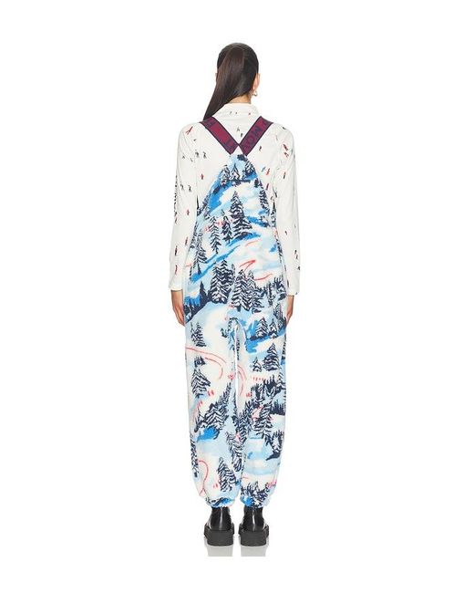 Free People Blue X Fp Movement Printed Hit The Slopes Salopette Jumpsuit