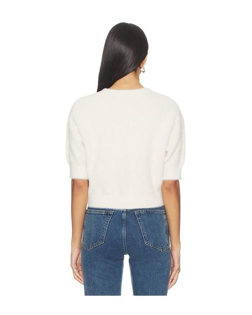 L'Agence White Guinevere Short Sleeve Crop Crew Top