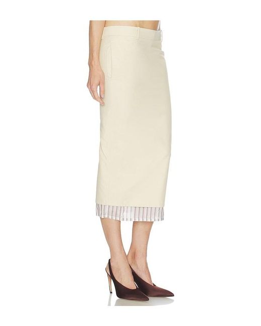 The Attico White Low Rise Midi Skirt
