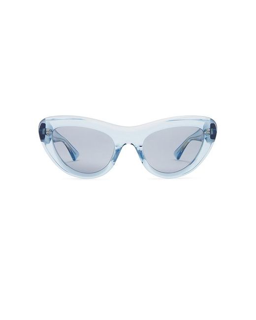 Bottega Veneta Blue Curvy Cat Eye Sunglasses
