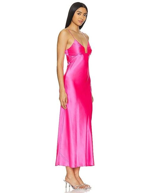 Vestido de seda a media pierna Susana Monaco de color Pink