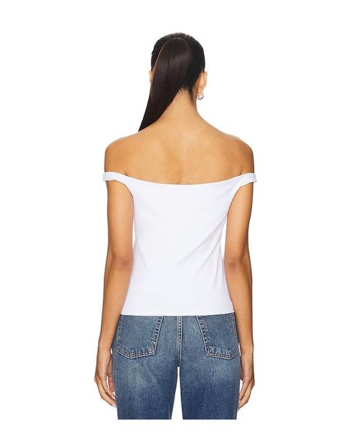 Susana Monaco Blue Off Shoulder Top