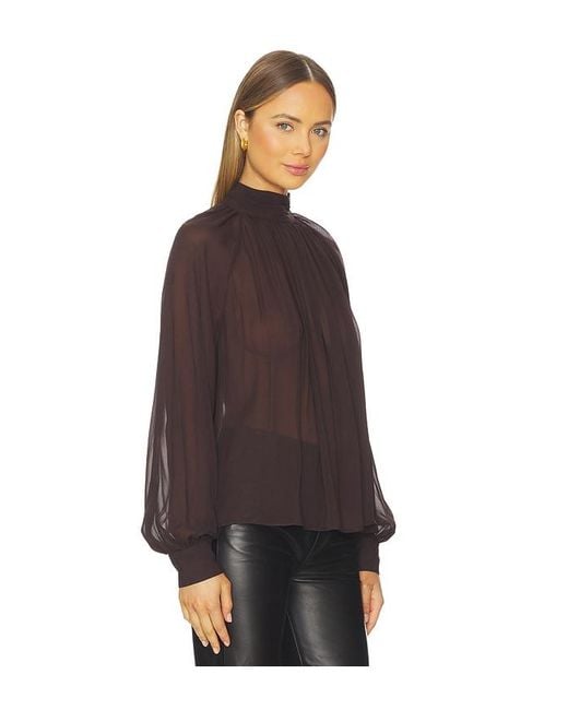 Nicholas Purple Solene Long Sleeve Mock Neck Blouse