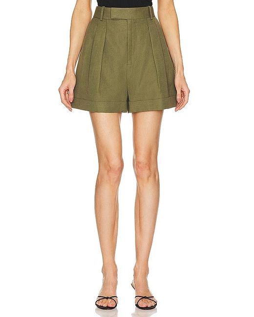 FRAME Green Pleated Wide Cuff Short