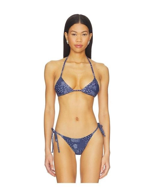 superdown Orange Amadee Tie Bikini Top