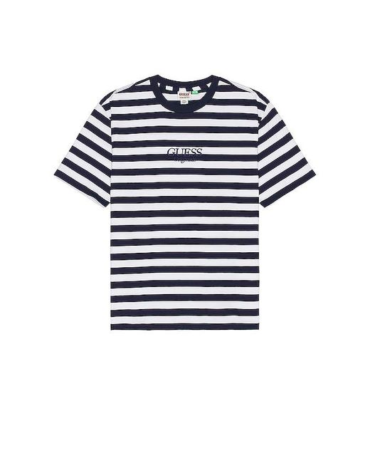 Guess Blue Simple Stripe Tee for men