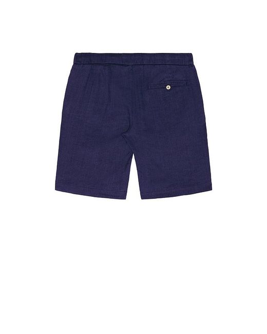 Frescobol Carioca Blue Felipe Linen Shorts for men