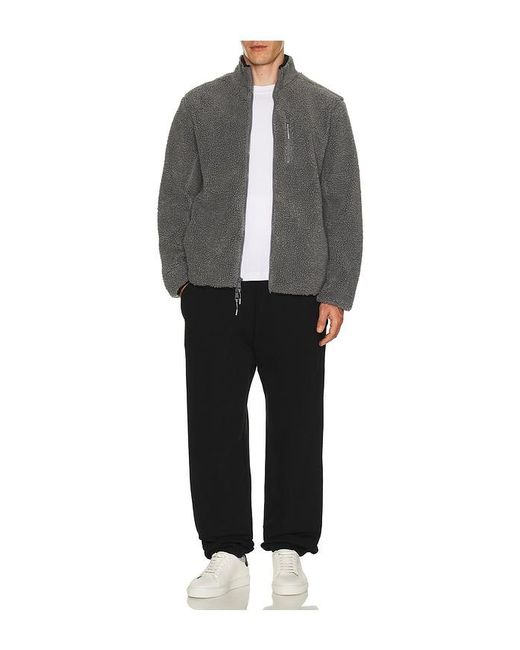 Beyond Yoga Gray Boucle Fleece Zip Jacket for men