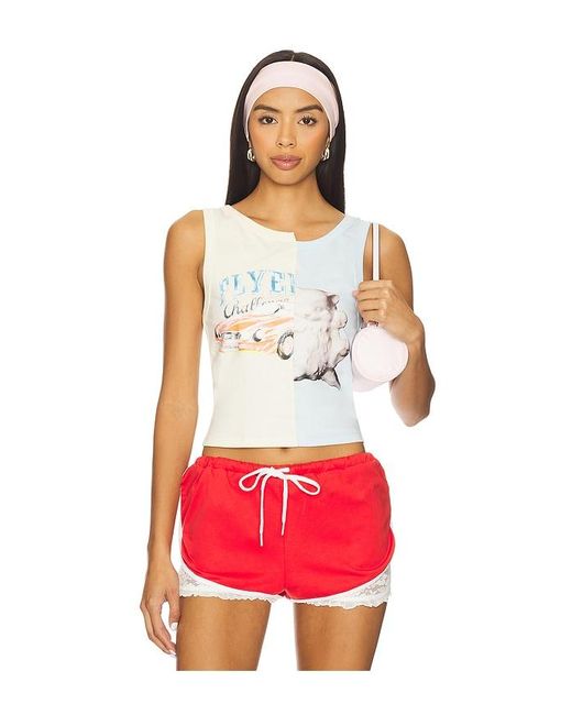 YUHAN WANG Red Patchwork Printed Tank Top