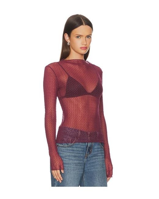 Free People Red Minding My Business Top