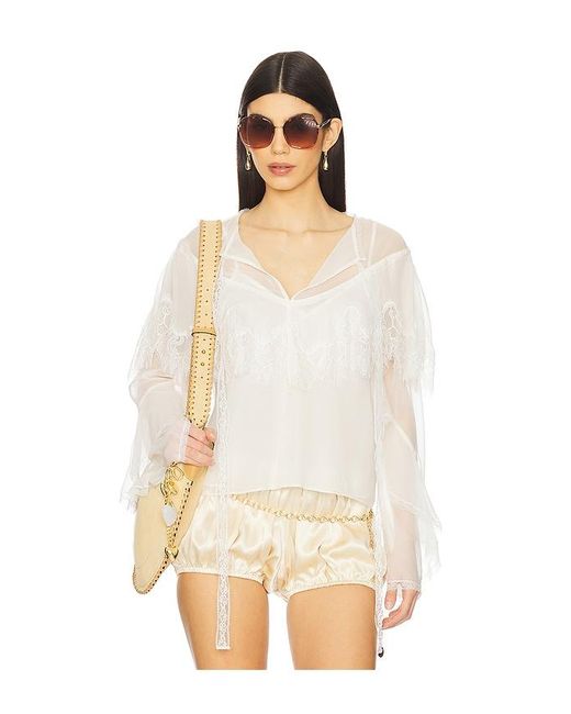 LoveShackFancy Afton ブラウス White