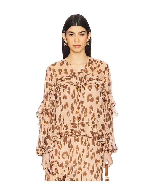 Zimmermann Natural Illuminate V Neck Flutter Top