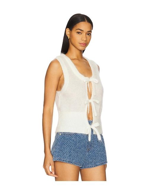 Ganni Blue Mohair Tie String Vest