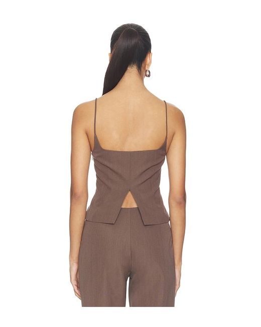 St. Agni Brown Silk Canvas Cami