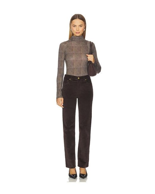 Rag & Bone Brown Shaw Paneled Turtleneck Tee