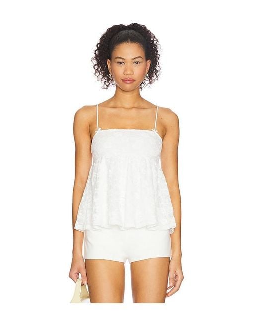 MORE TO COME White Solana Babydoll Top