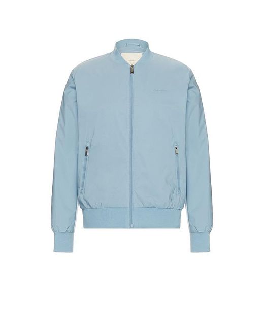 Calvin Klein Blue Matte Bomber Jacket for men