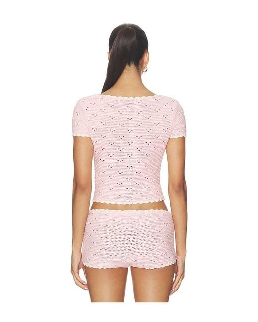 MAJORELLE Pink Bernadette Short Sleeve Top