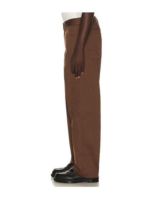 Dickies Brown Loose Straight Twill Pant for men