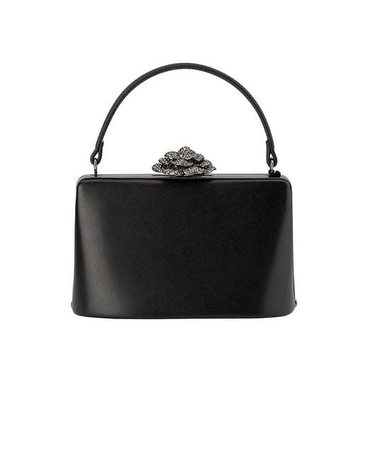 Olga Berg Black Grace Embellished Frame Bag