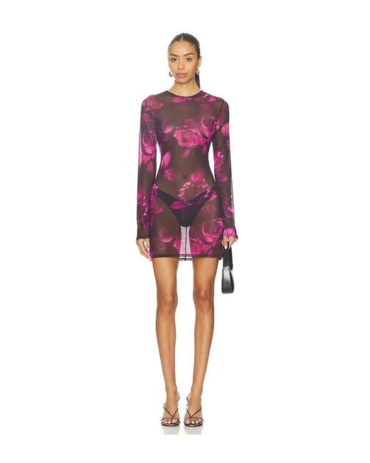 GOOD AMERICAN Red Kleid Mesh Mini