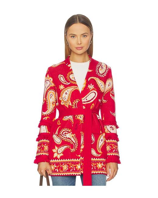 Hayley Menzies Red Jude Jacquard Cardigan