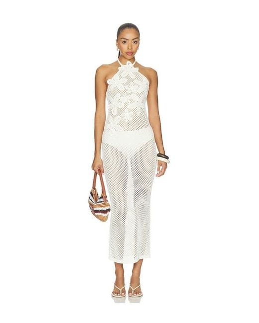 MORE TO COME White Rooney Crochet Maxi Dress