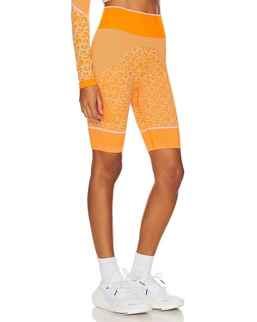 Adidas By Stella McCartney Orange NAHTLOSE YOGA-BIKE-SHORTS TRUE STRENGTH