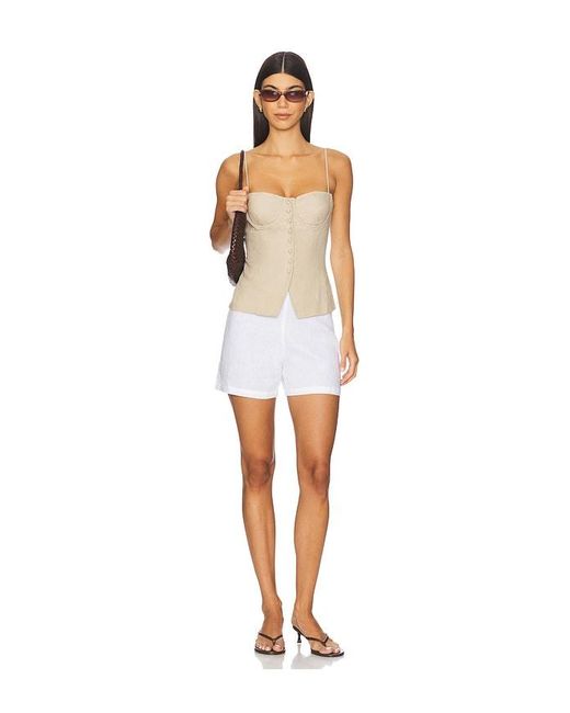 Onia White Air Linen Underwire Corset Top