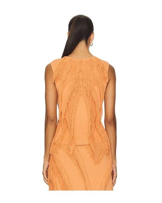 Ulla Johnson Orange Bonnie Sleeveless Knit Top