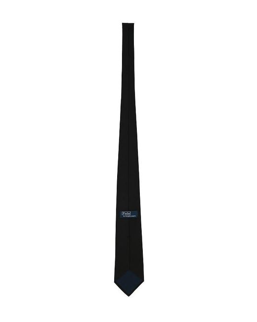 Polo Ralph Lauren Black Silk English Repp Solid Neck Tie for men
