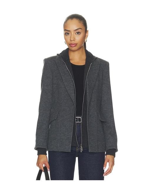 Jonathan Simkhai Black Auden Knit Combo Blazer