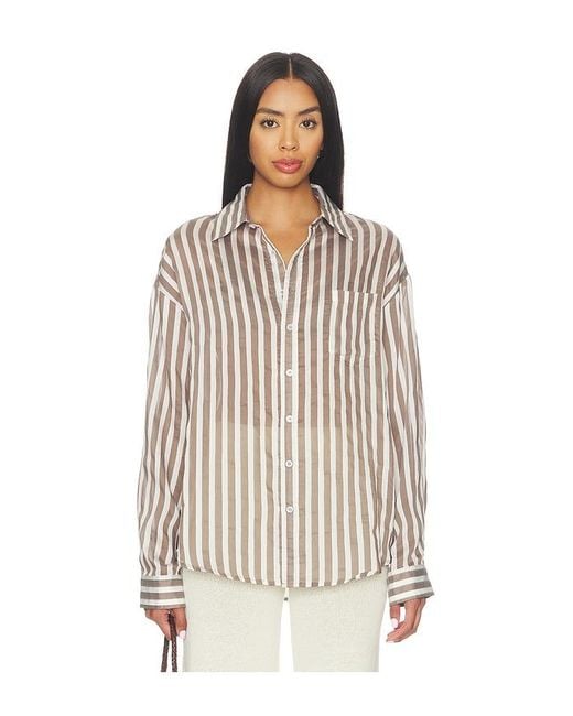 ALL THE WAYS White Minnie Button Down Top