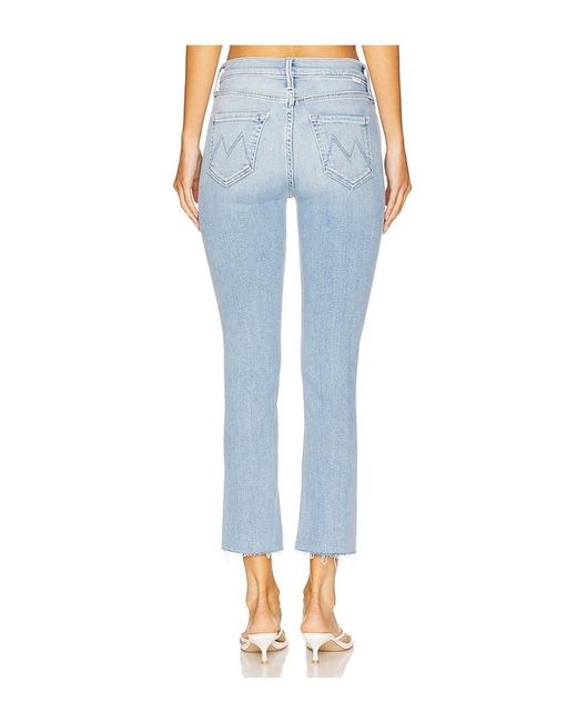 Mother Blue The Mid Rise Dazzler Ankle Fray Jeans