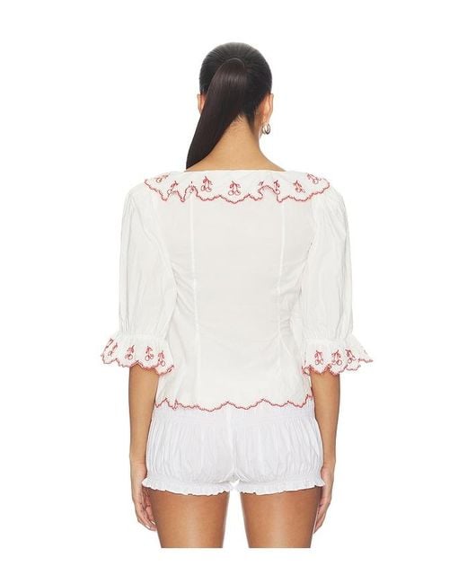 For Love & Lemons White Emma Top