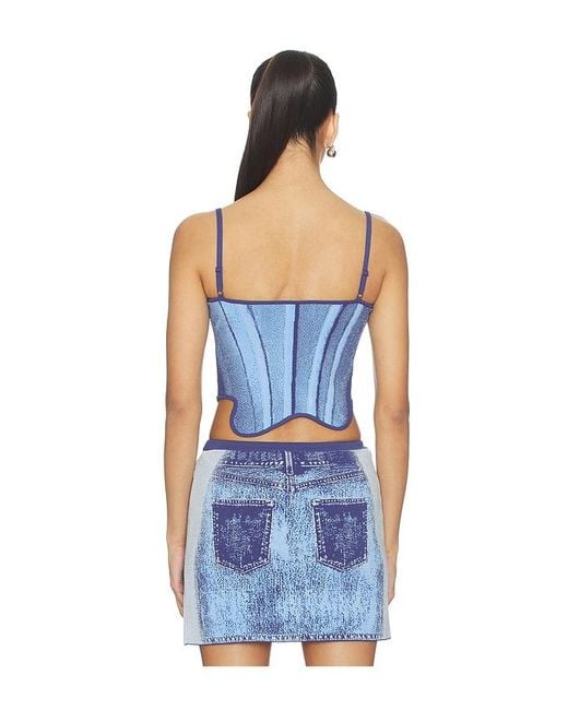 Ph5 Blue Mila Denim Print Tank Top