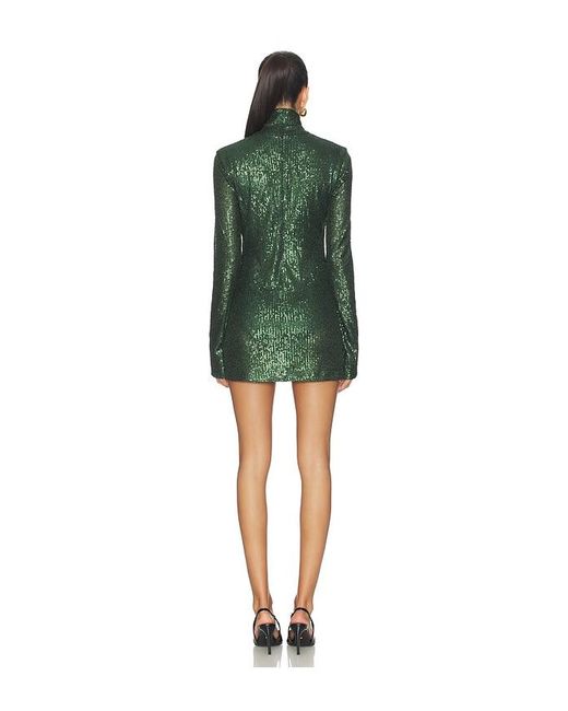 Norma Kamali Green Long Sleeve Slim Fit Turtleneck Pickleball Dress