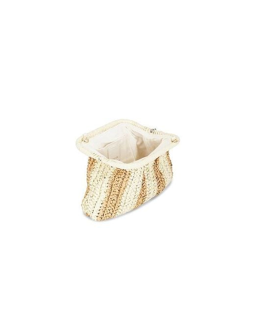 Dolce Vita White Hydra Framed Raffia Clutch