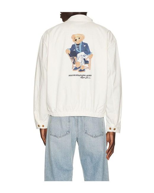 Polo Ralph Lauren White Novelty Bear Windbreaker for men