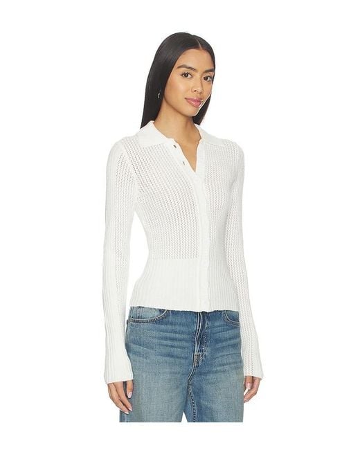 ALL THE WAYS White Kelly Button Up Sweater