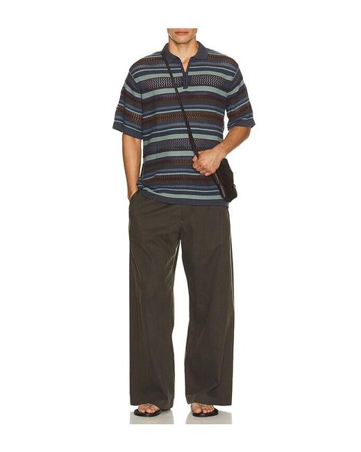 Thisisneverthat Black Striped Knit Polo for men