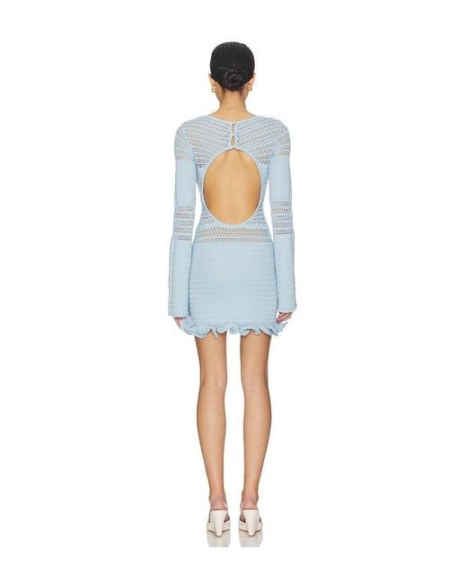 Lovers + Friends Blue Alina Pointelle Mini Dress