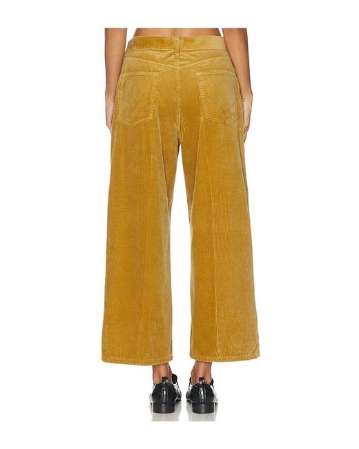 Polo Ralph Lauren Yellow Corduroy Wide-Leg Cropped Pant