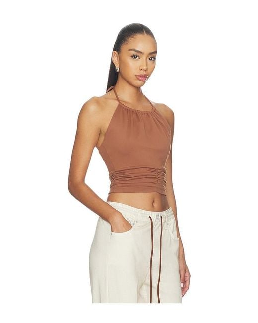 Susana Monaco Multicolor Halter Gathered Top Tie Neck