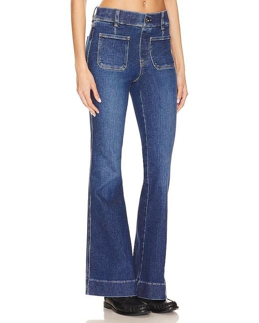 Spanx Blue Flare Jeans With Patch Pockets