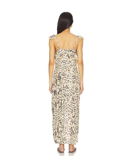 Spell White Snow Leopard Strappy Gown