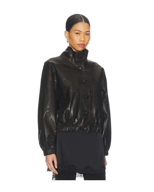 Dodiee Black Kate Leather Bomber